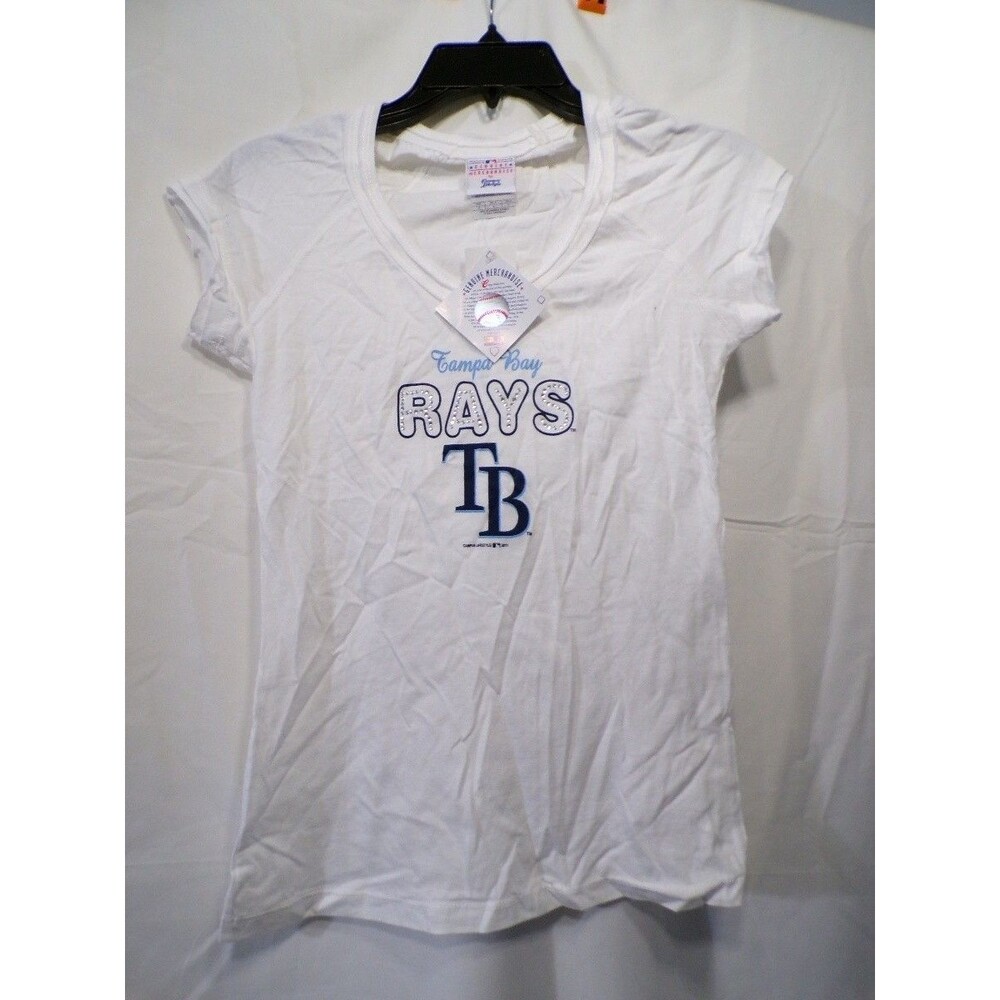 Campus Lifestyle Tampa Bay Rays Women's V-Neck T-Shirt S Rhinestone TB